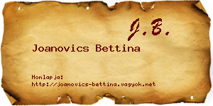 Joanovics Bettina névjegykártya