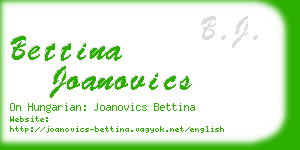 bettina joanovics business card